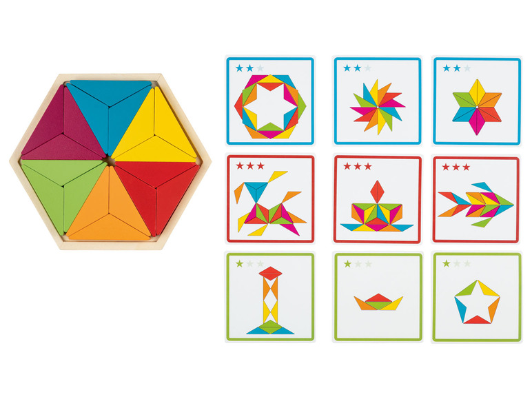 Gehe zu Vollbildansicht: Playtive Regenbogen Legespiel Blume / Kreis / Tangram / Hexagon - Bild 15