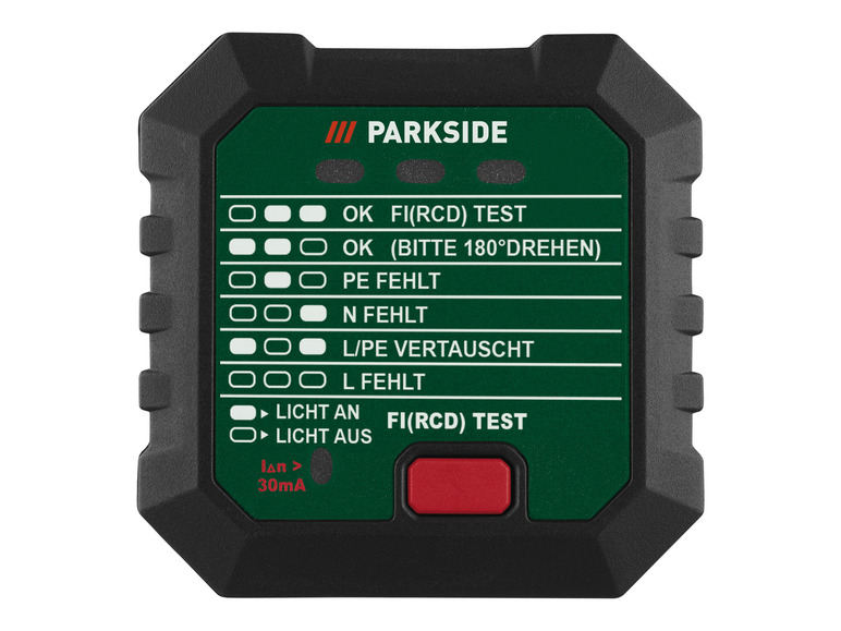 Gehe zu Vollbildansicht: PARKSIDE® Steckdosentester »PSSFS 3 A2«, mit FI-/RCD-Testfunktion - Bild 4