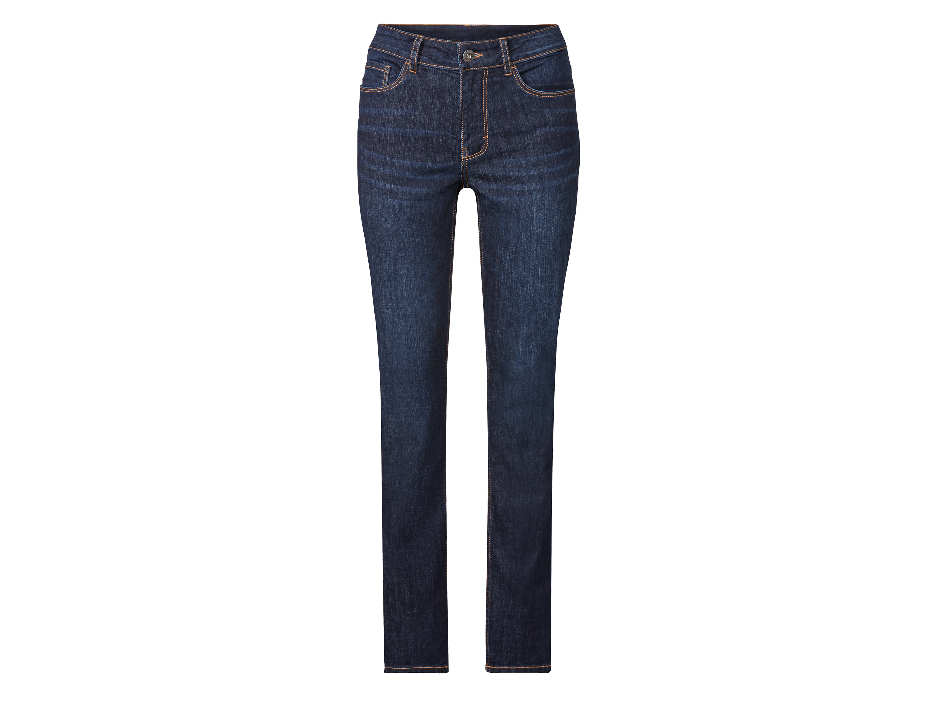 esmara® Damen Jeans Slim Fit (reguläre Länge, dunkelblau, 34) 34