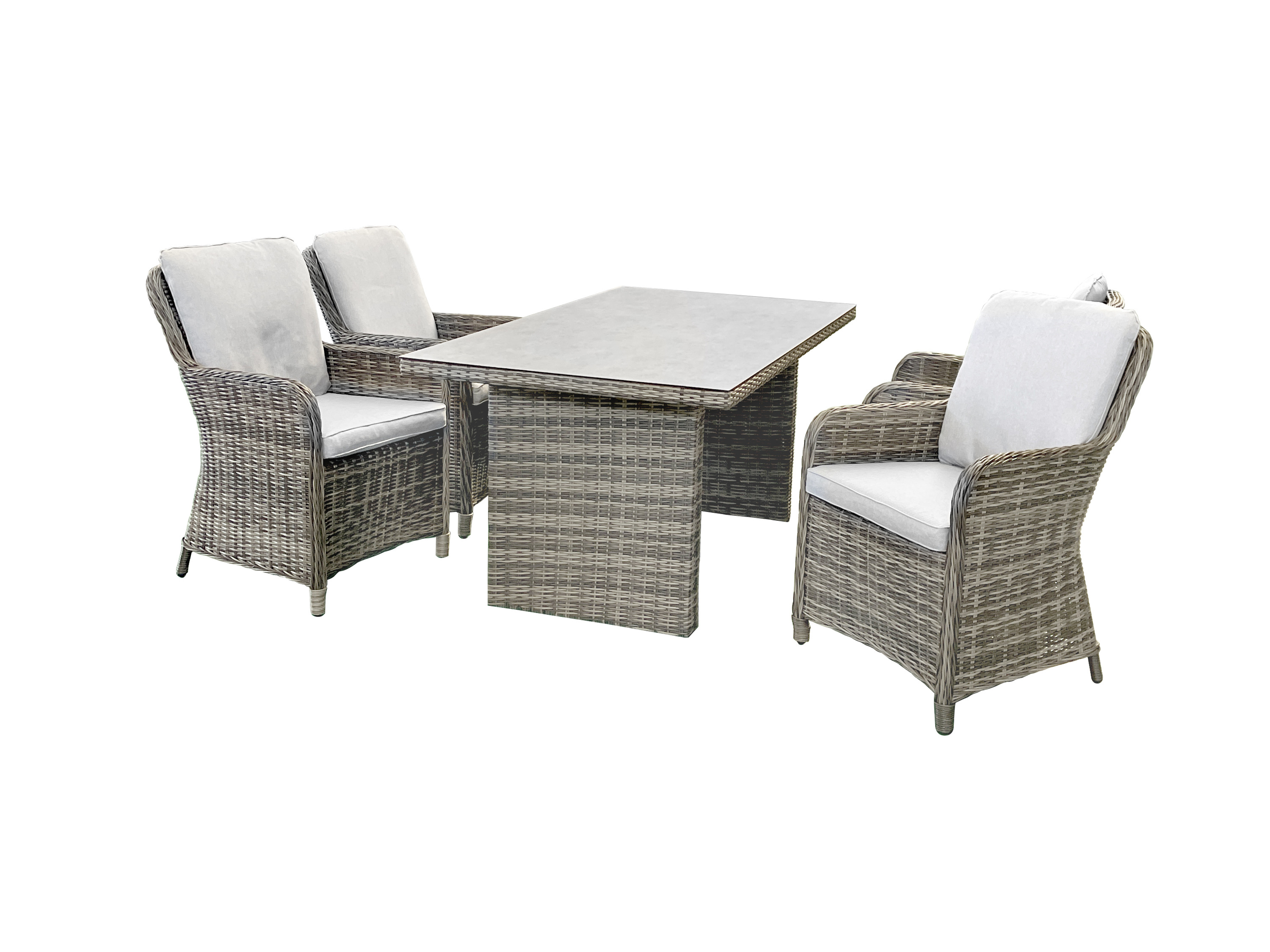 bellavista - Home & Garden® Dining-Set Ria (160 x 90 cm, Tisch mit 4 Sesseln) 160 x 90 cm