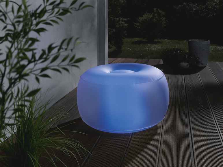 LED-Sitzpouf, LIVARNO home Aufblasbarer Einzelfarben 16