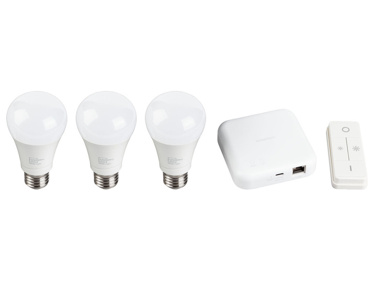 LIVARNO home Starter Kit Gateway 3x Leuchtmittel Smart + Home Zigbee