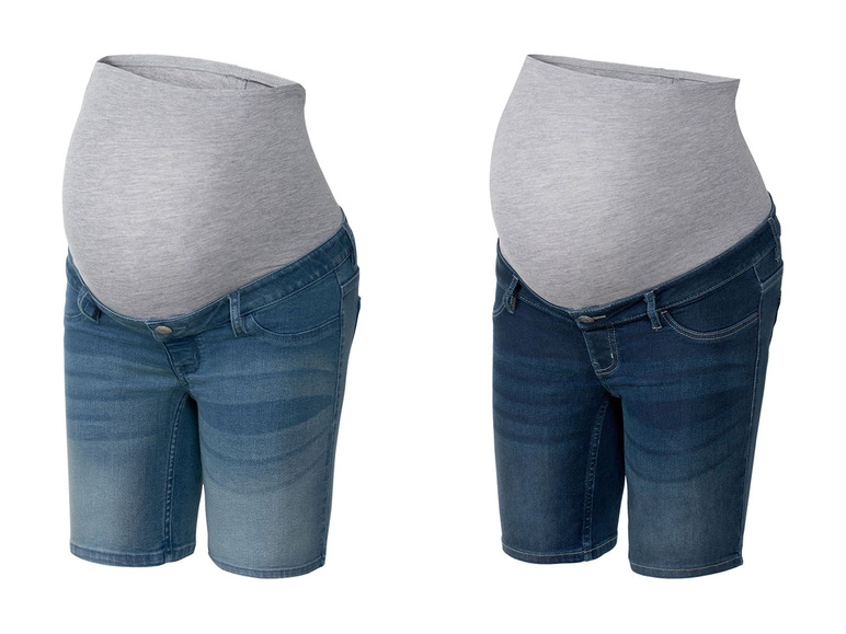 Gehe zu Vollbildansicht: esmara® Damen Umstands-Jeansshort mit elastischem Bauchband - Bild 1