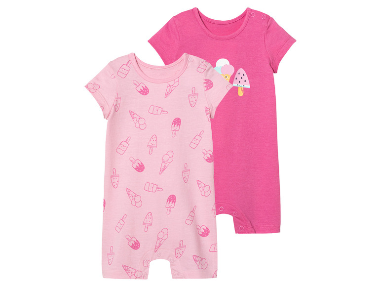 Gehe zu Vollbildansicht: lupilu® Baby Playsuits, 2 Stück, reine Baumwolle - Bild 2