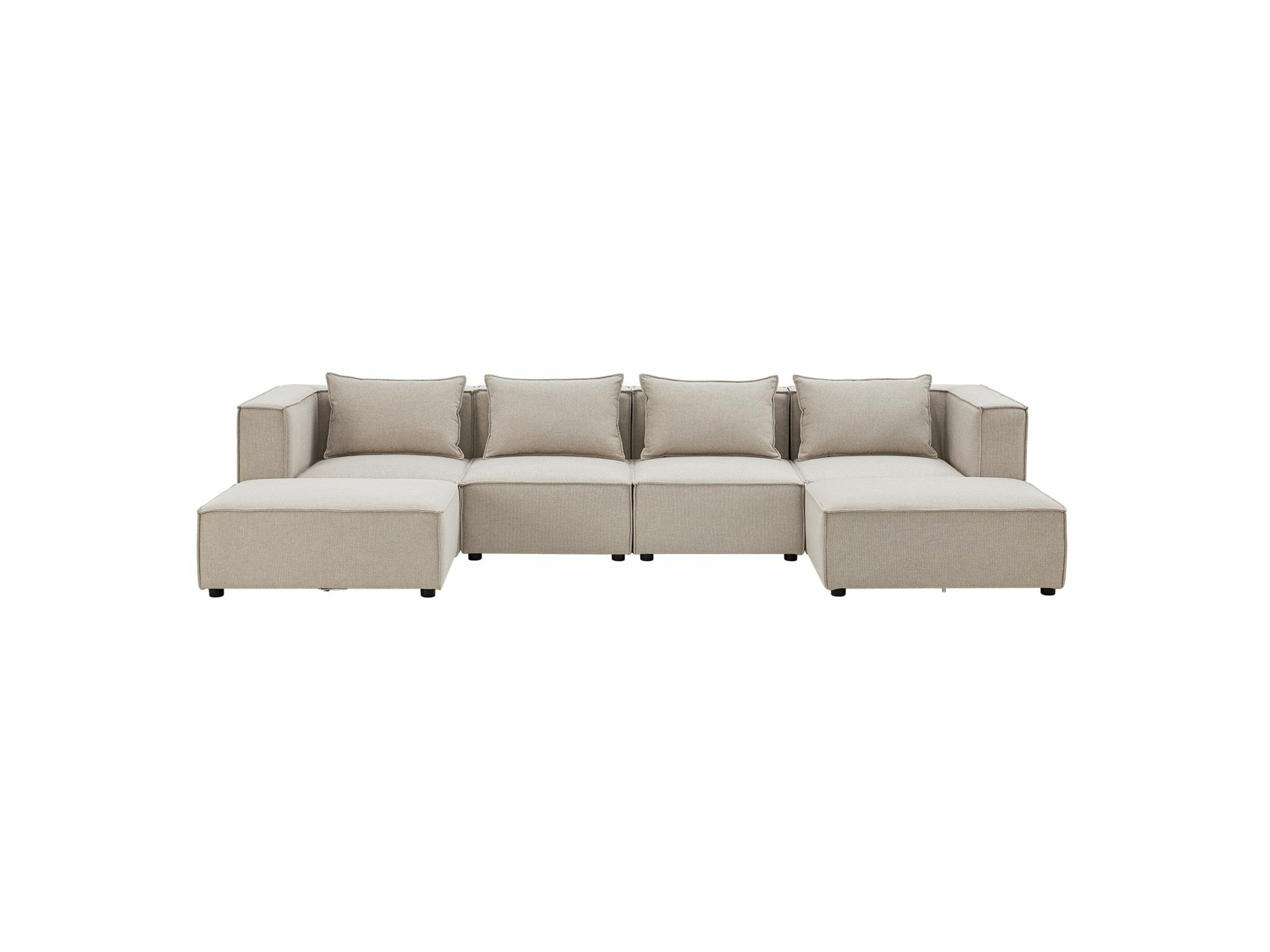 Juskys Modulares Sofa Domas (Stoff, beige, XXl) XXl