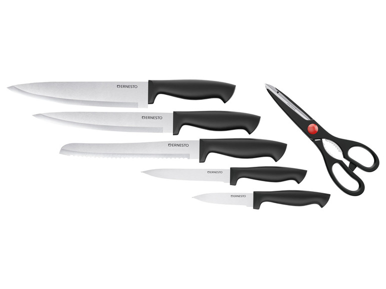 5 Schere Messerblock, ERNESTO® und Messern mit