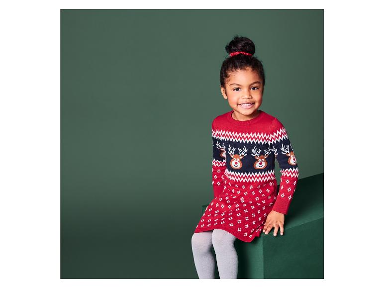 Gehe zu Vollbildansicht: lupilu® Kinder Strickkleid, mit weihnachtlichen Motiven - Bild 3