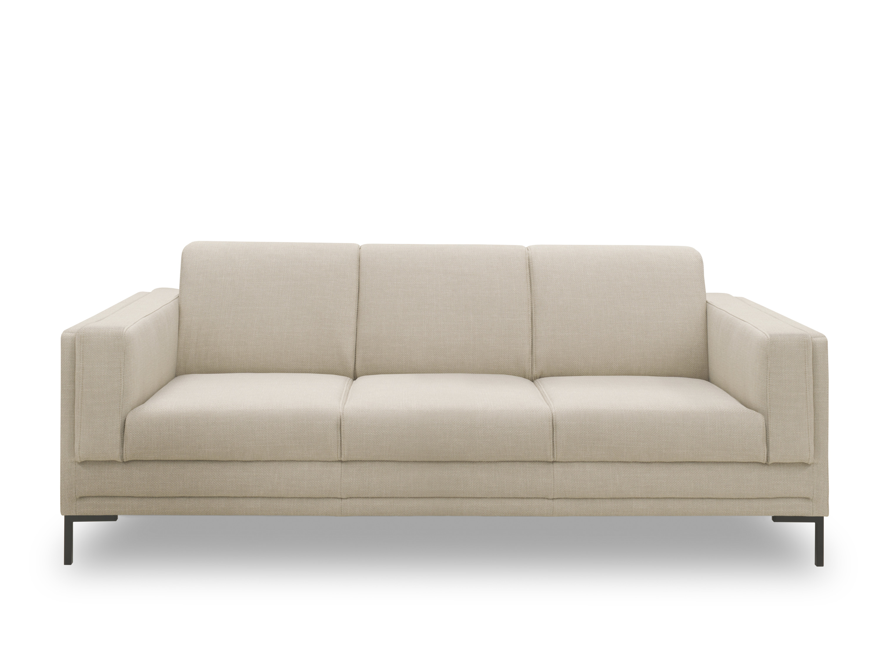 LOOKS by Wolfgang Joop Hocker / Sessel / Sitzer / Sofa »Looks VII«, mit eleganten Metallfüßen (3-Sitzer, beige)