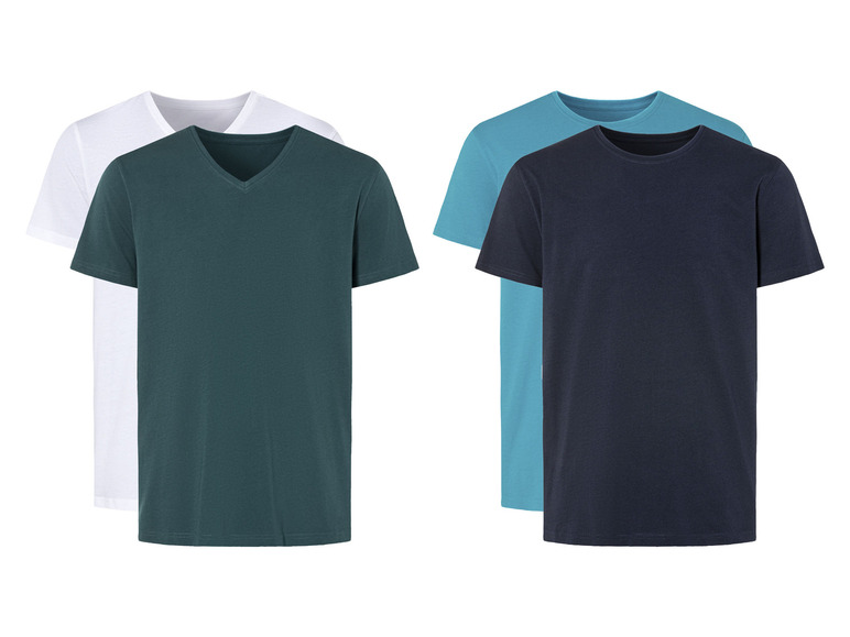 Gehe zu Vollbildansicht: LIVERGY® Herren T-Shirts, 2 Stück, aus reiner Baumwolle - Bild 1