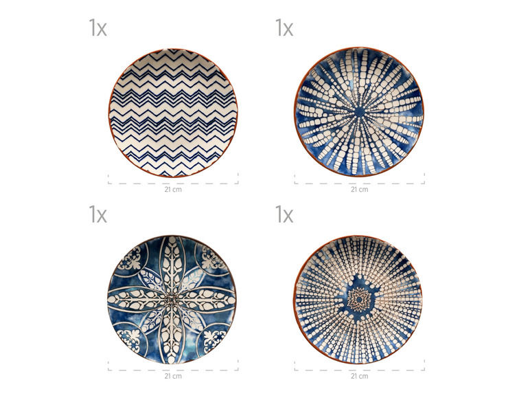 12-teilig, 4 MÄSER Designs »Iberico Teller-Set Blue«,