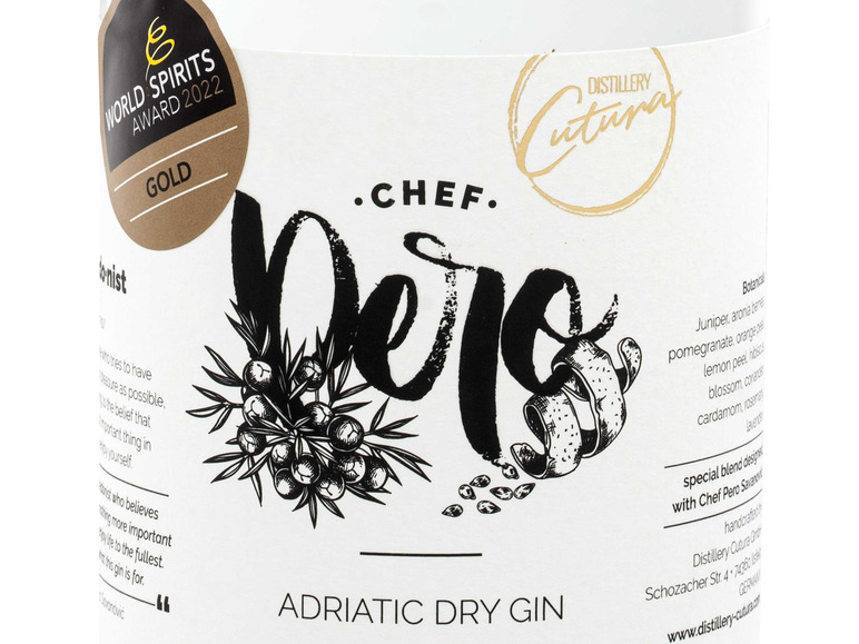 Distillery Pero Dry Gin Chef 41% Vol Adriatic Cutura