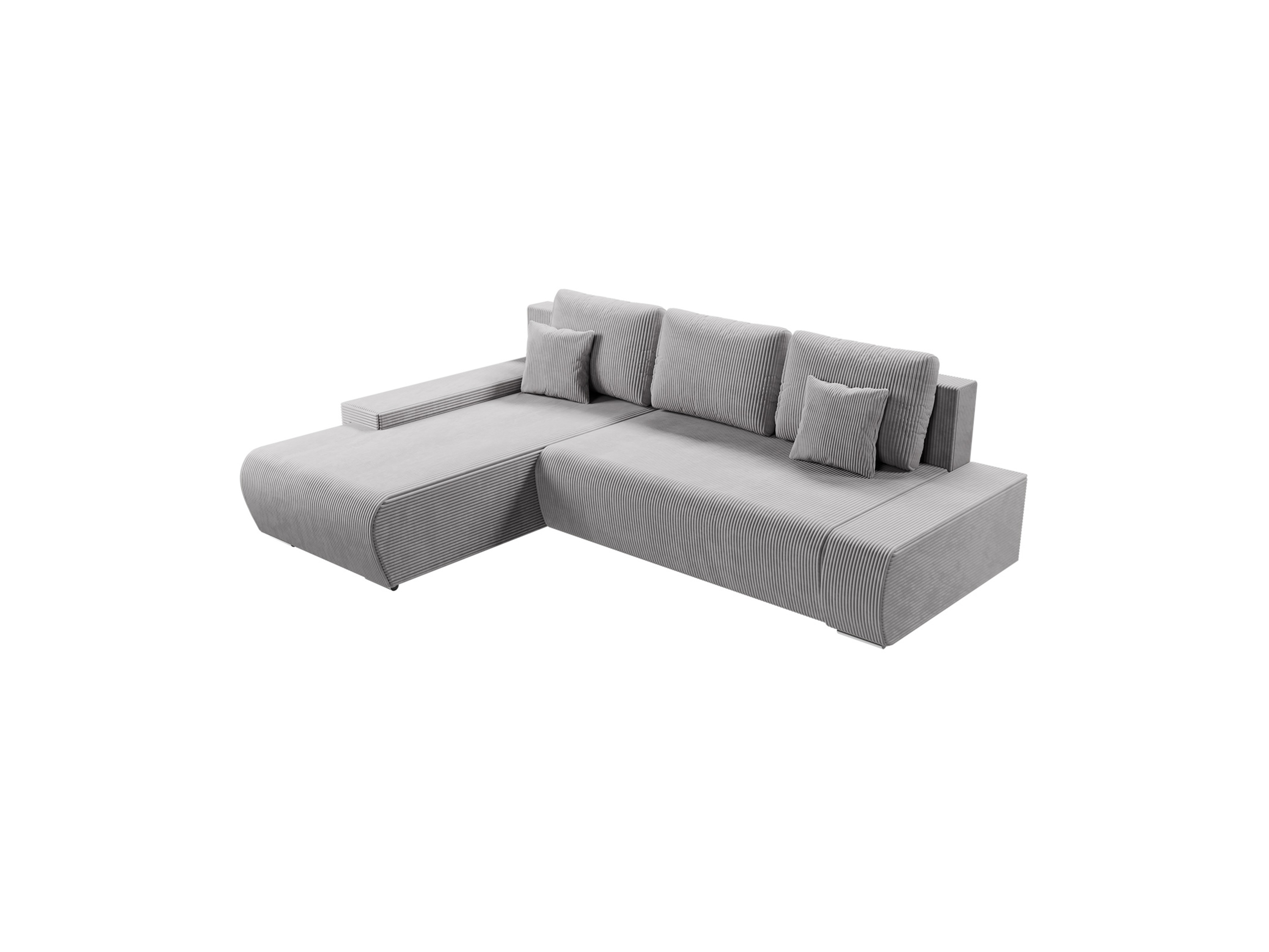 Juskys Sofa Iseo mit Ottomane (hellgrau)