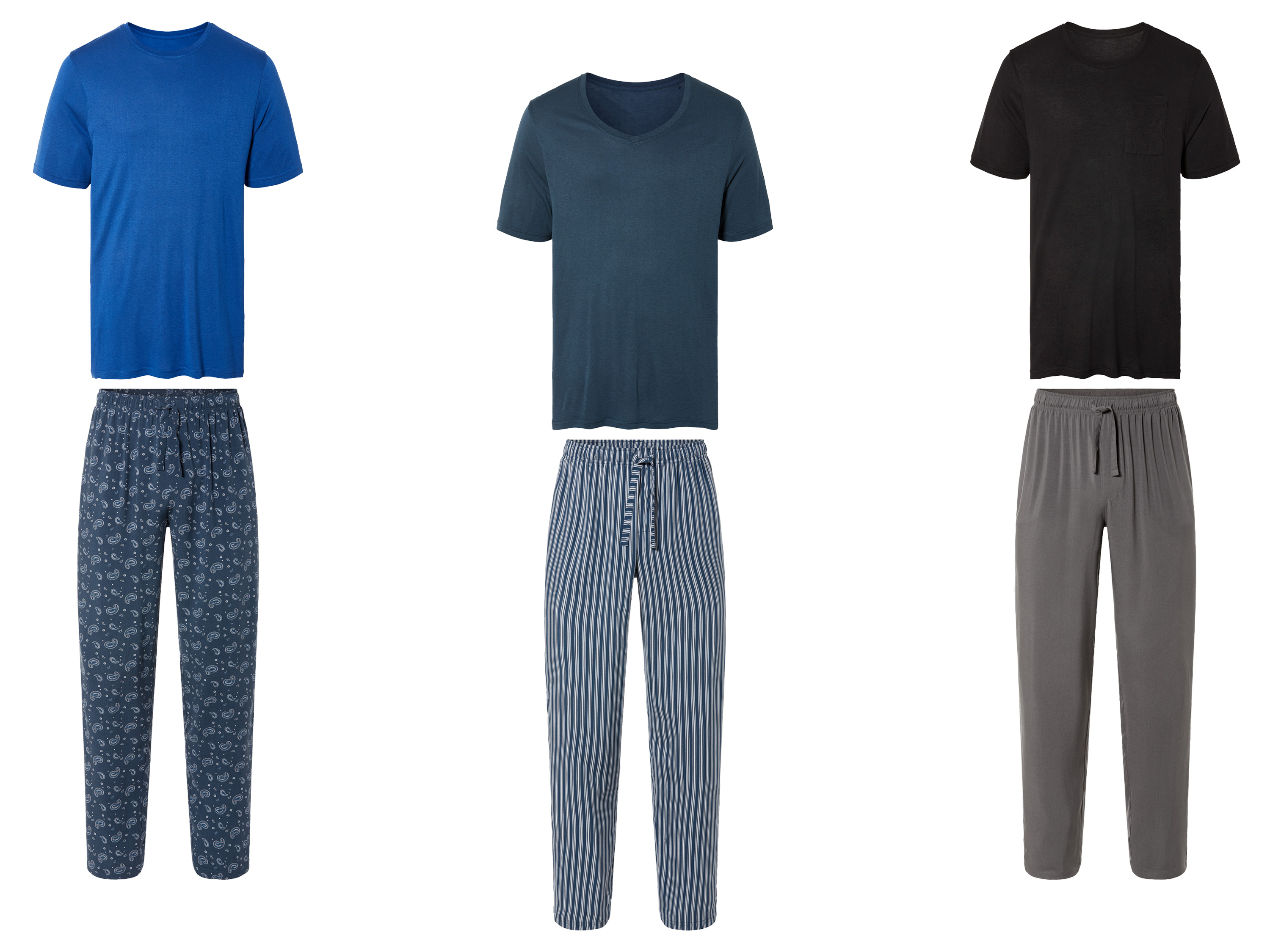 LIVERGY® Herren Pyjama mit Gummizugbund und Bindeband