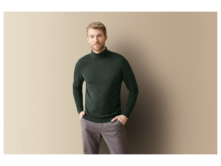 Gehe zu Vollbildansicht: LIVERGY® Herren Rollkragenpullover, mit hohem Baumwollanteil - Bild 3