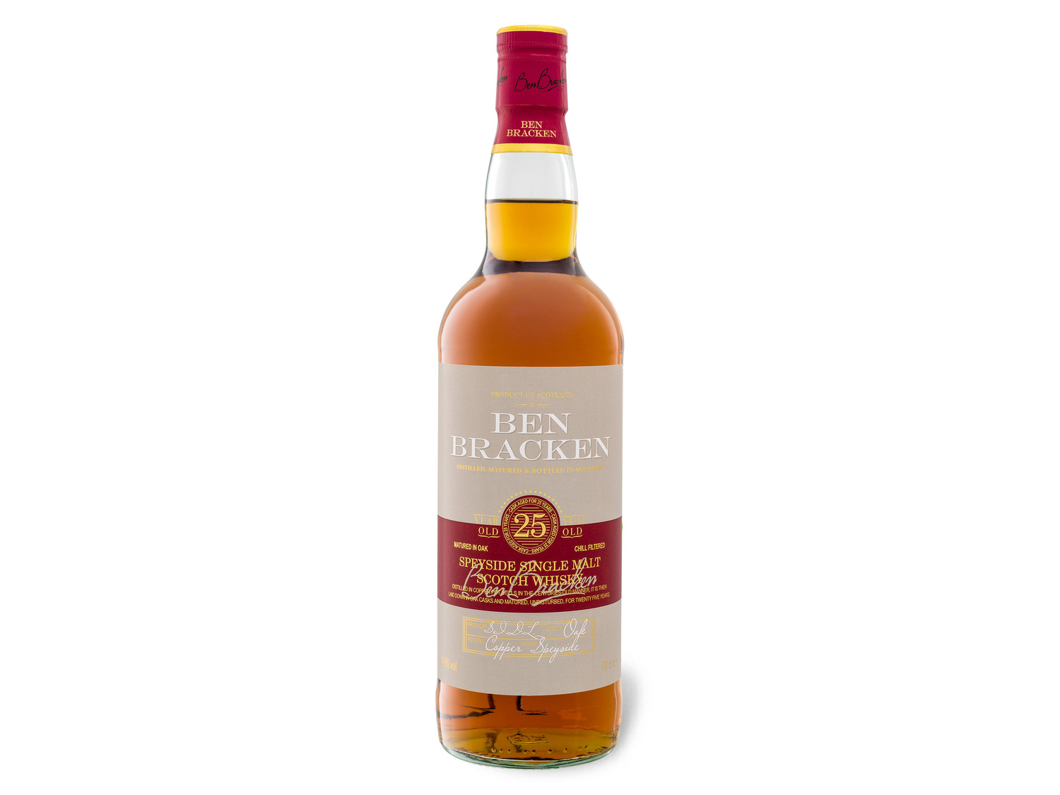 Speyside Whisky Single Ben Bracken Scotch 25 Jahr… Malt