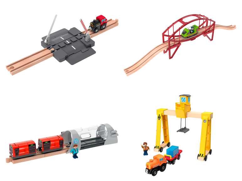 Gehe zu Vollbildansicht: Playtive Eisenbahn Erweiterungs-Set, mit Buchenholz - Bild 1