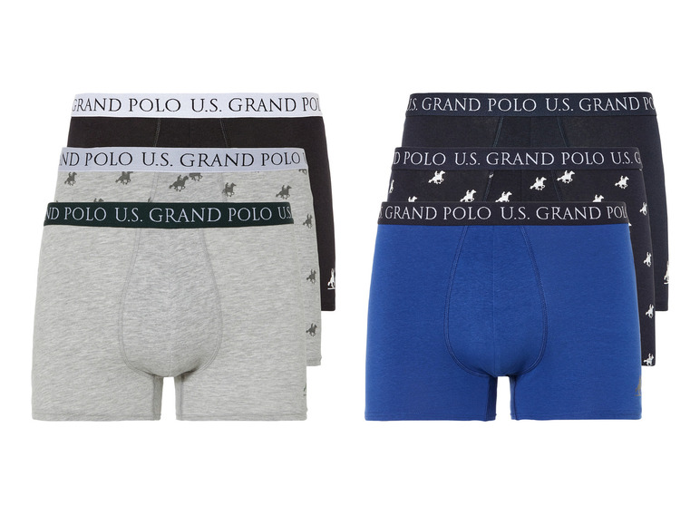 LIVERGY® x Grand Polo Herren Boxer, 3 Stück, aus hohem Baumwollanteil