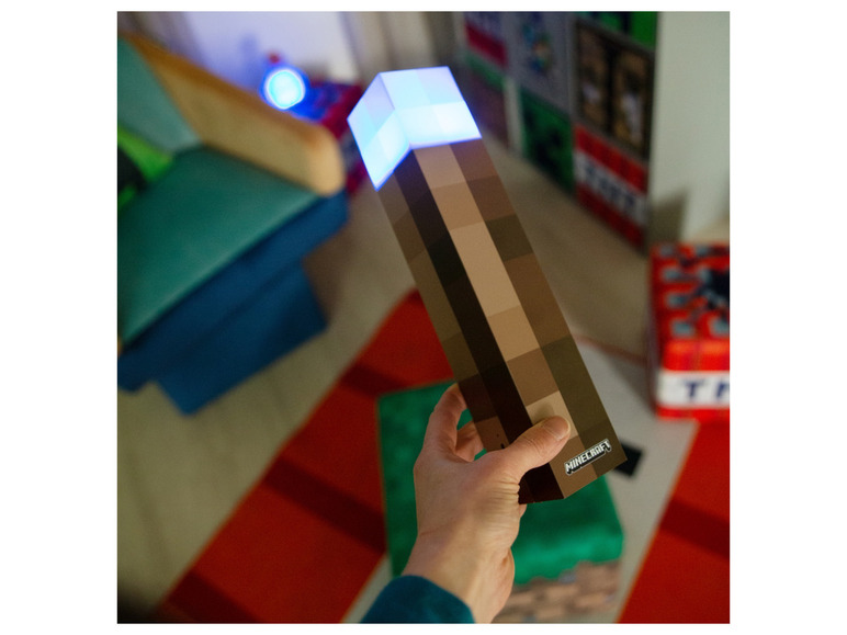 Gehe zu Vollbildansicht: Minecraft LED Tischlampe / Fackel, mit Wandhalterung - Bild 2