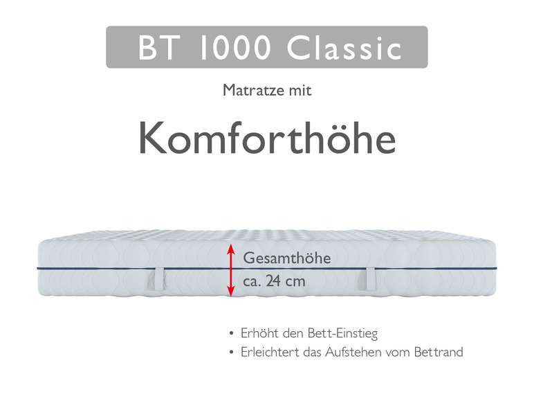 Gehe zu Vollbildansicht: BADENIA TRENDLINE 7-Zonen-Taschenfederkern-Matratze »BT 1000 Classic«, punktelastisch - Bild 4