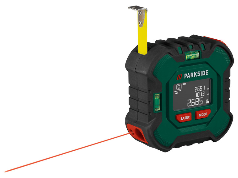 PARKSIDE® 4 V Akku-Massband mit Laserentfernungsmesser B1«, »PLMB 4 3 m
