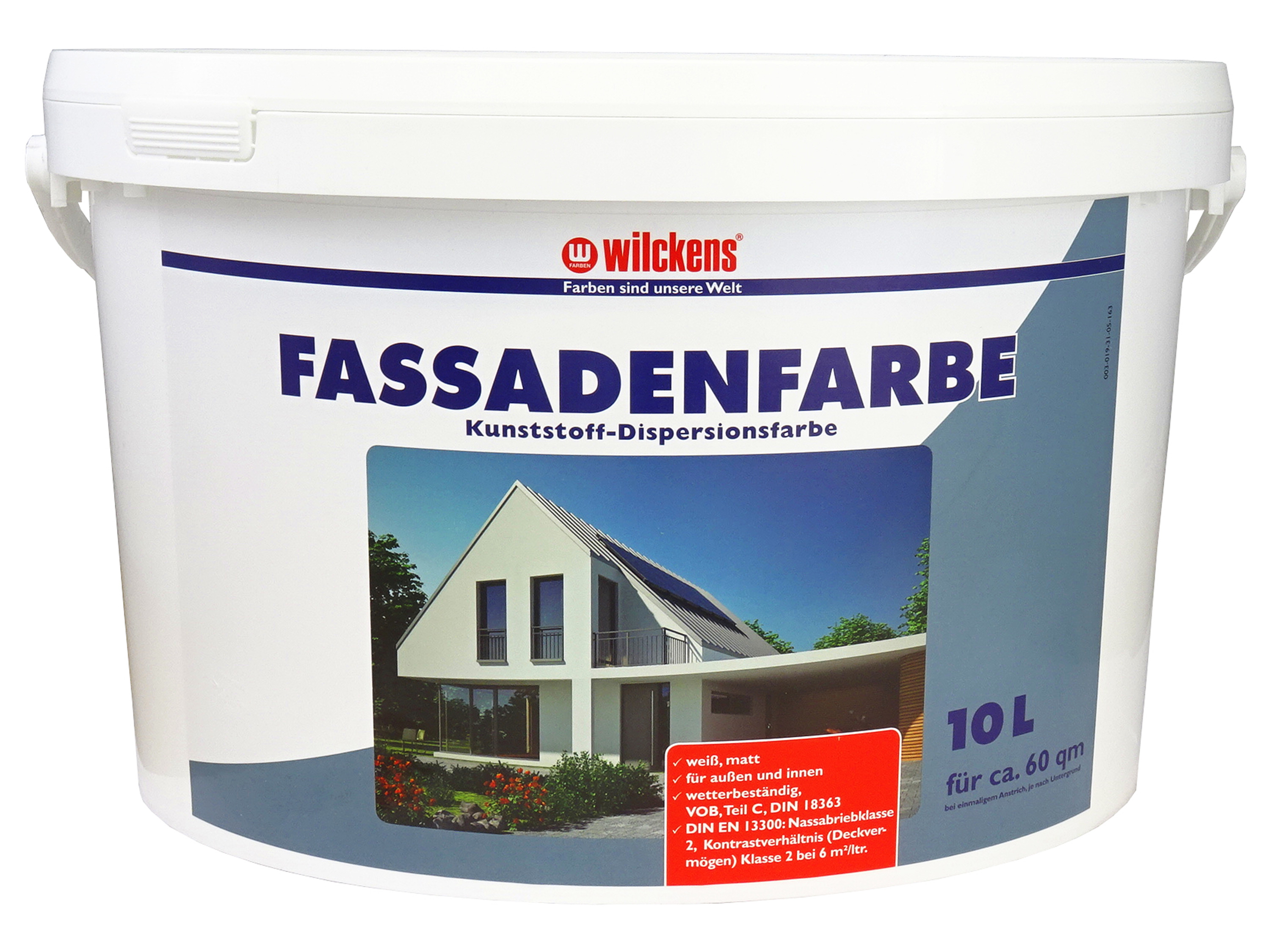 Wilckens Fassadenfarbe, matt, 5 Liter, weiß