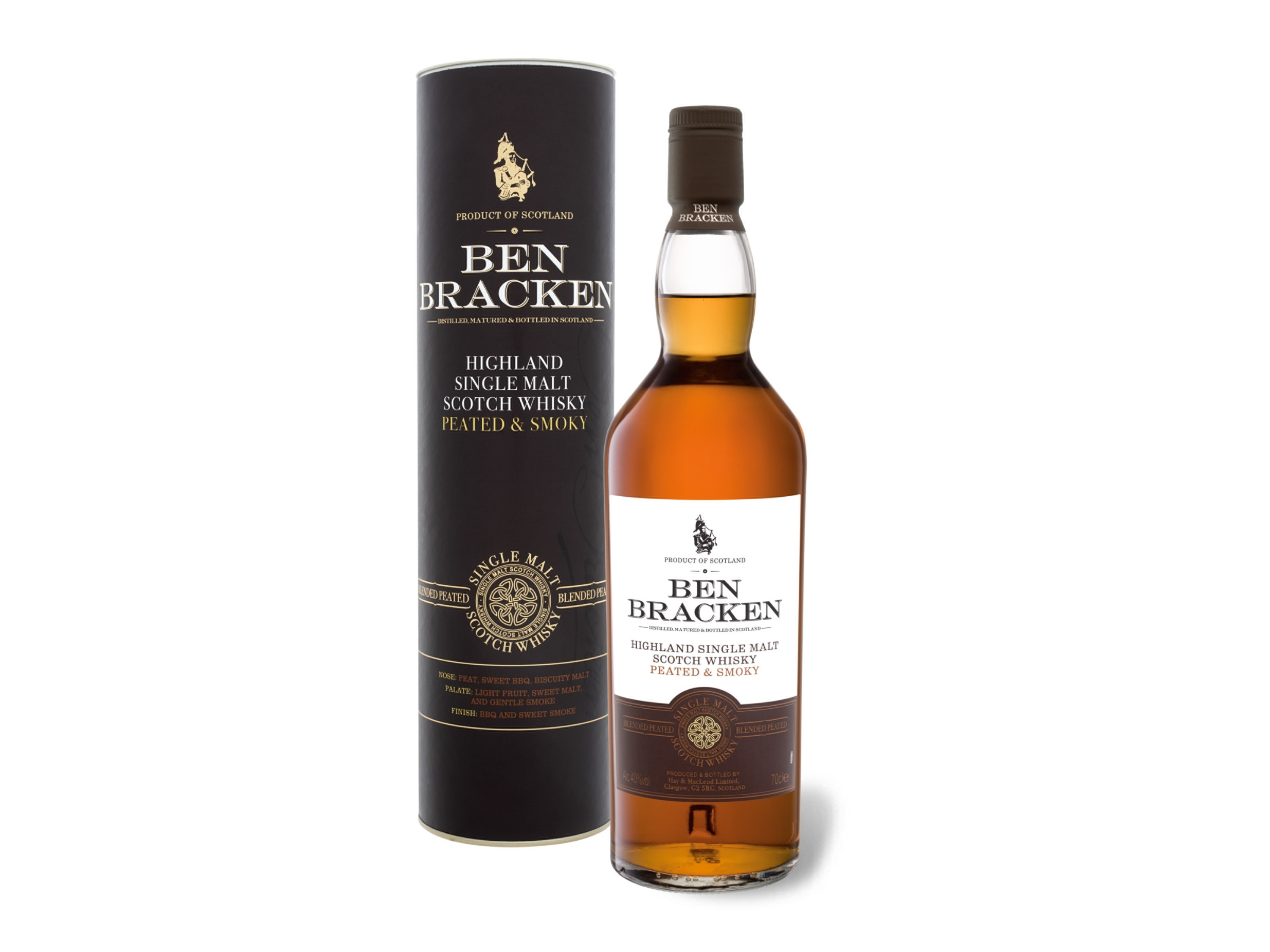 Ben Bracken Highland Single Malt Scotch Whisky Peated & Smoky 8 Jahre mit Geschenkbox 40% Vol