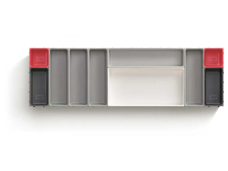 Joseph Joseph Duo Blox™ 10-teiliges Schubladen-Besteckeinsatz - Set Grau/Rot