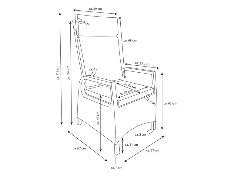 Gehe zu Vollbildansicht: bellavista - Home & Garden® Hochlehner-Sessel »Sydney« 2er-Set - Bild 16