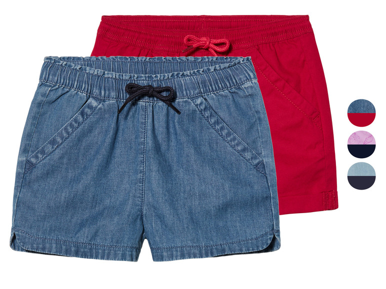 Gehe zu Vollbildansicht: lupilu® Kleinkinder Shorts, 2 Stück, reine Baumwolle - Bild 1