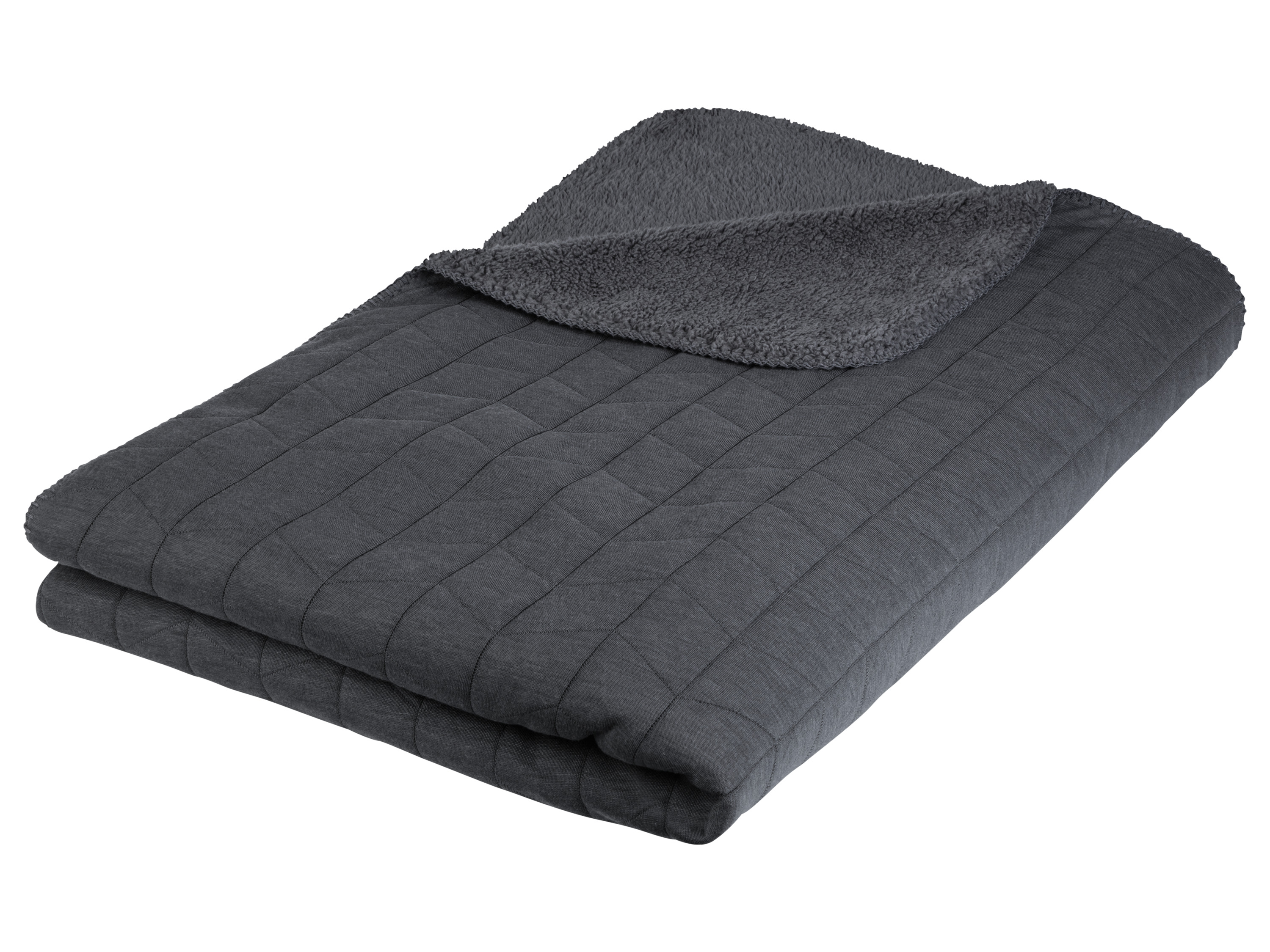 LIVARNO home Kuscheldecke mit Sherpa 150x200cm (grau)