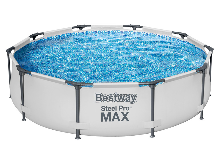 Gehe zu Vollbildansicht: Bestway Steel Pro MAX™ Frame Pool Set mit Filterpumpe, ca. Ø 305 x 76 cm - Bild 1