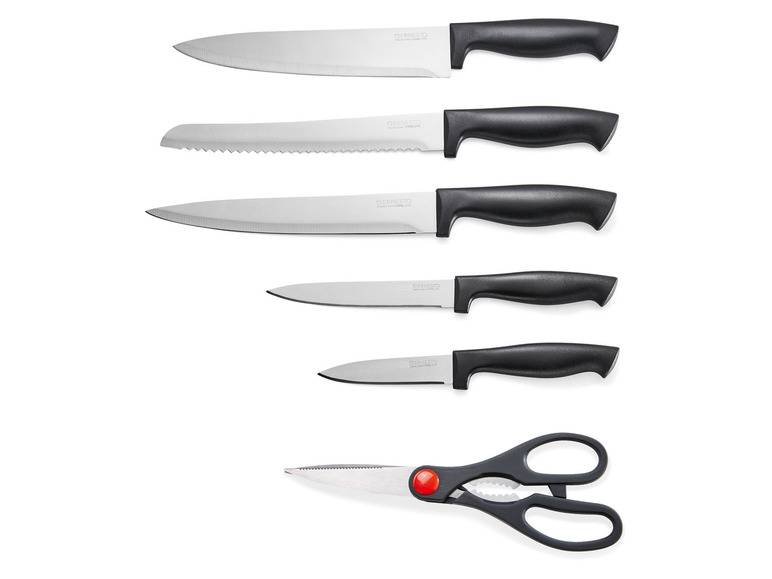 5 Schere Messerblock, ERNESTO® und Messern mit