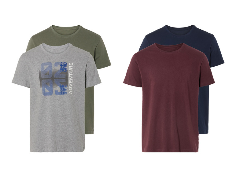 LIVERGY® Herren T-Shirts, 2 Stück, mit Rundhalsausschnitt