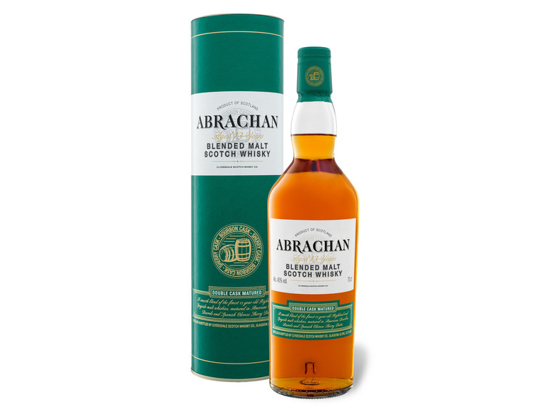 Abrachan Double Cask Matured Blended Malt Scotch Whisky 13 Jahre mit Geschenkbox 45% Vol