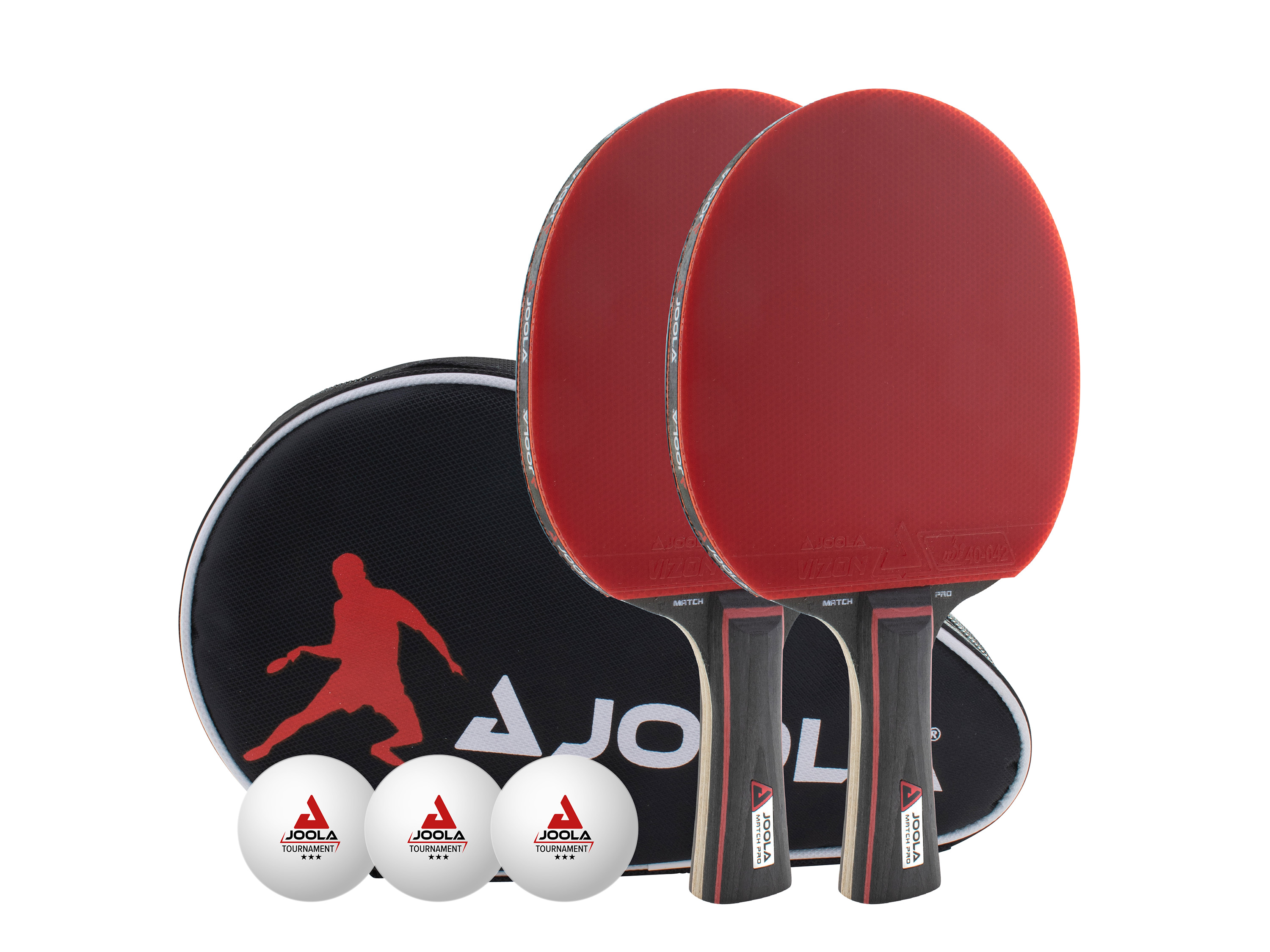 JOOLA Tischtennis-Set DUO PRO Schlägerset 2 Schläger + 3 Bälle