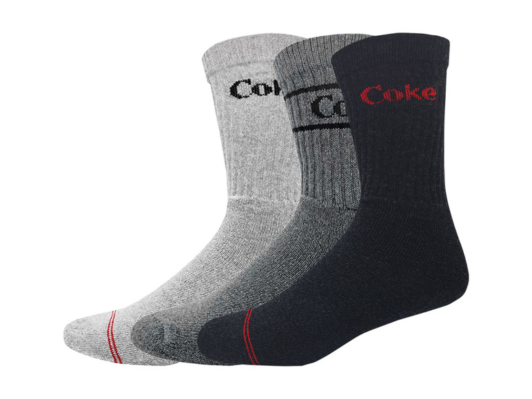 Gehe zu Vollbildansicht: Coca Cola Herren Tennis-Socken, 3 Paar, mit hohem Baumwollanteil - Bild 12