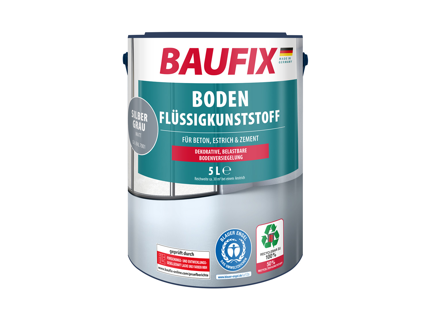 BAUFIX Boden-Flüssigkunststoff, 5 Liter (silbergrau)