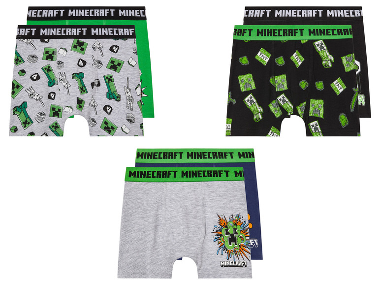 Gehe zu Vollbildansicht: Kinder Boxershorts »Minecraft«, 2 Stück, hoher Baumwollanteil - Bild 1