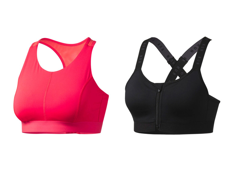 CRIVIT Damen Sportbustier, High-Level, mit Mesh-Einsätzen