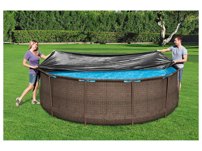 Gehe zu Vollbildansicht: Bestway PVC-Abdeckplane, schwarz, für runde Pools - Bild 4