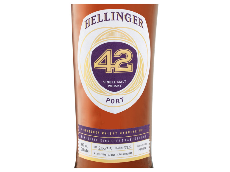 Gehe zu Vollbildansicht: Hellinger 42 Single Malt Whisky Port mit Geschenkbox 46% Vol - Bild 4