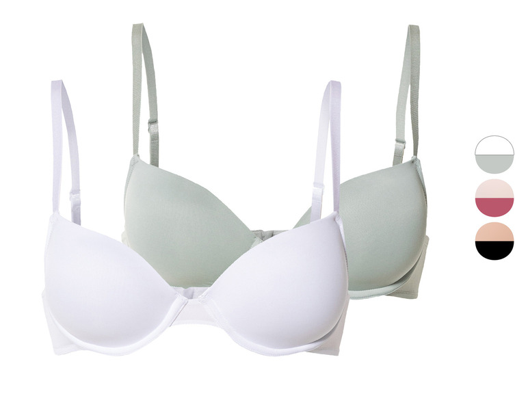 Gehe zu Vollbildansicht: esmara® Damen Bügel-BHs, 2 Stück, gepaddete Cups - Bild 1