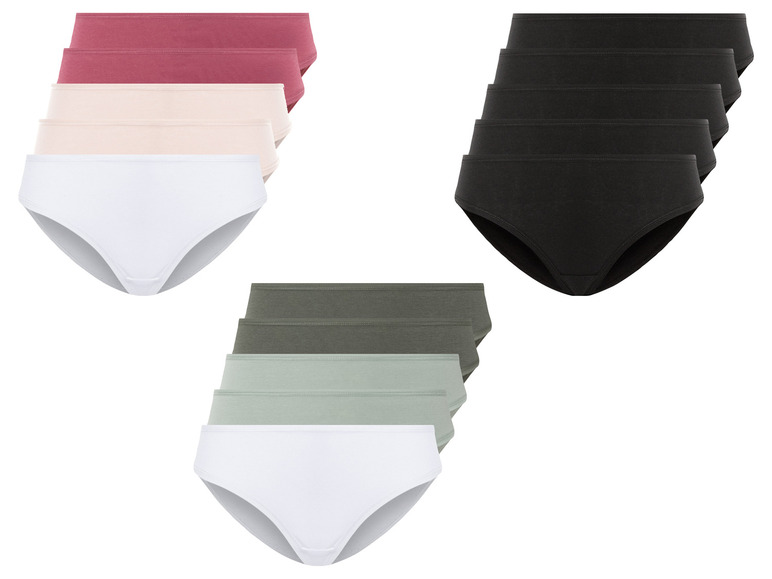 esmara® Damen Slips, 5 Stück, mit hohem Baumwollanteil