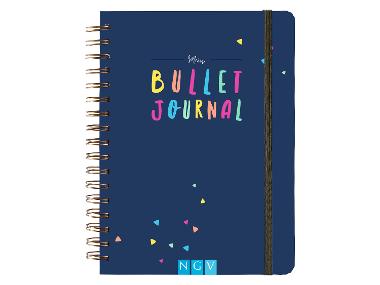 Bullet Journal, mit undatierter Jahres-, Monats- und Wochenübersicht