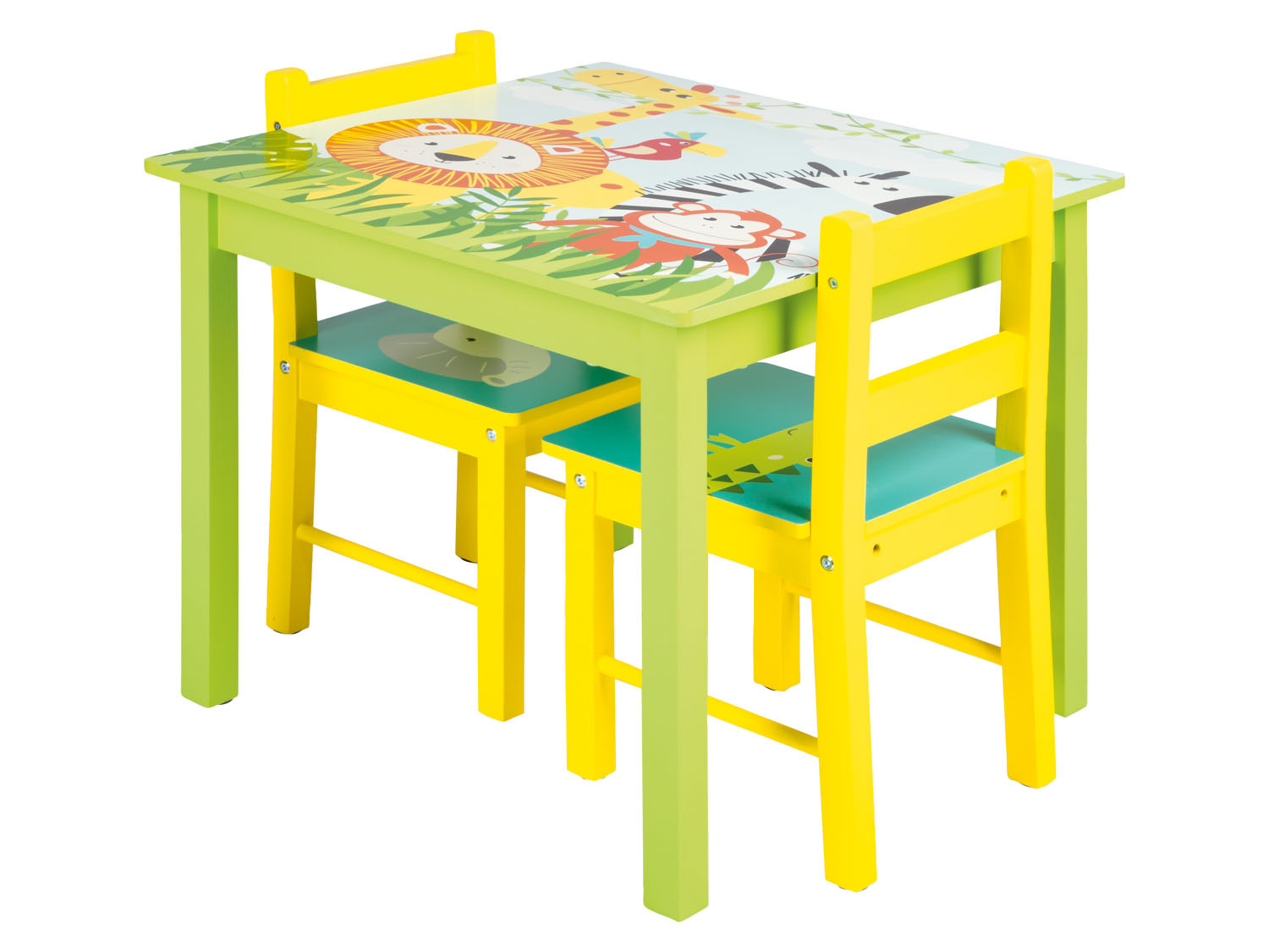 Kindertisch mit home 2 LIVARNO Safari-Mot… Stühlen, mit