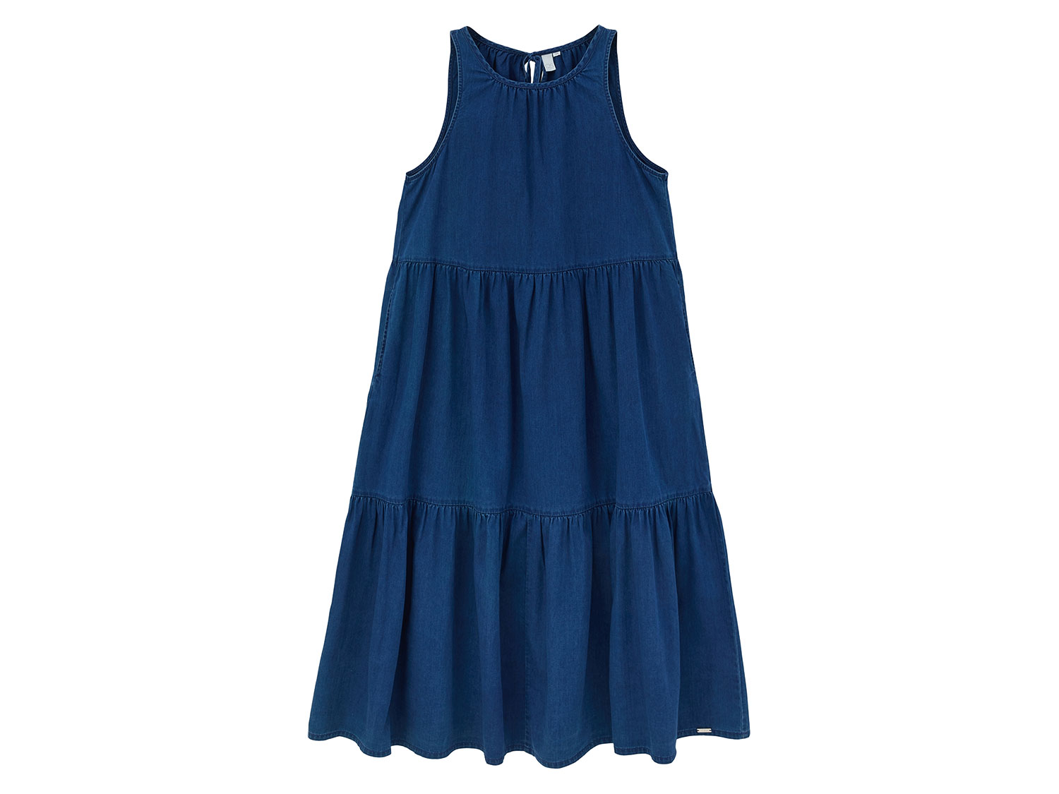 QS by s.Oliver Damen Kleid (blau, 36) 36