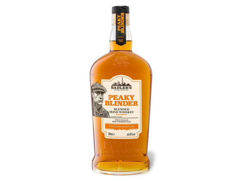 Sadler\'s Peaky Blinder Whiskey und Glas Vol Blended Irish Geschenkbox 40% mit
