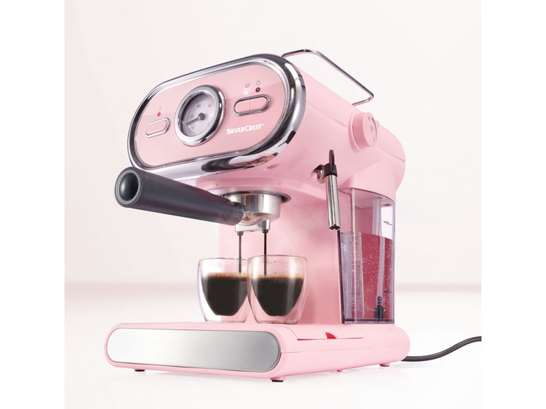 SILVERCREST® KITCHEN TOOLS Espressomaschine/Siebträger Pastell 1100 D3 rosa SEM