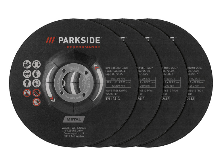 Gehe zu Vollbildansicht: PARKSIDE PERFORMANCE® Winkelschleiferzubehör 125 mm Trennen / Schruppen - Bild 3