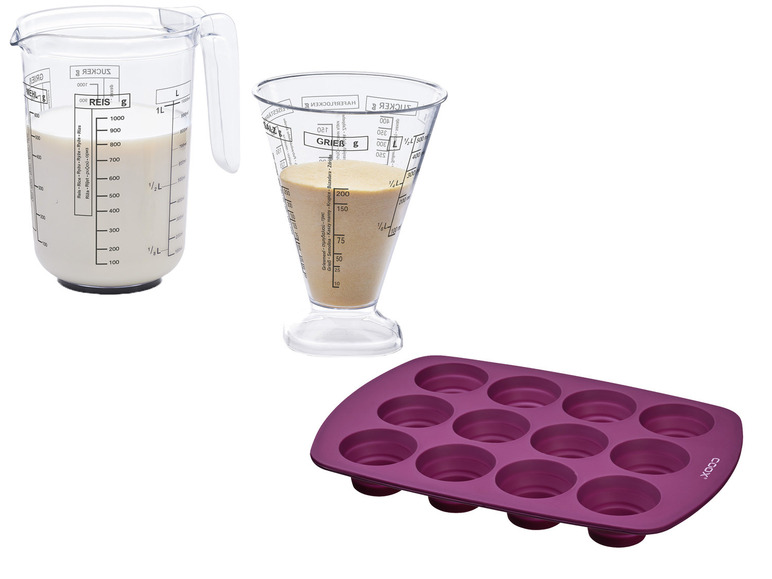 Coox Silikon-Muffinform + ERNESTO® Messbecher-Set, 2-teilig